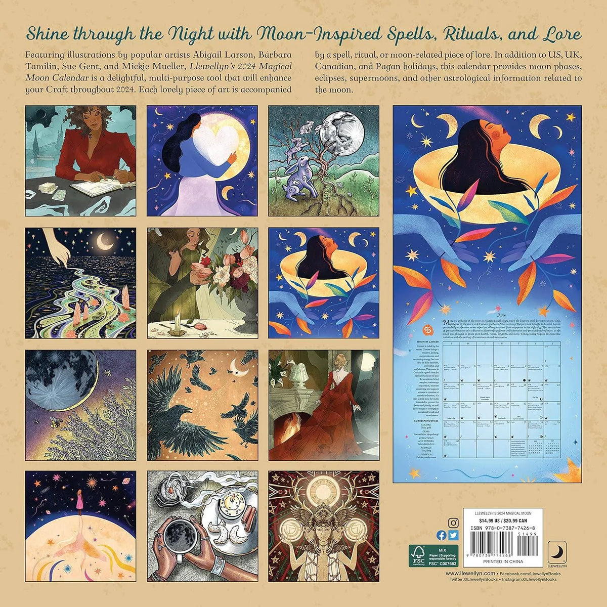 Llewellyn's 2024 Magical Moon Calendar Ordinary Magic Savannah