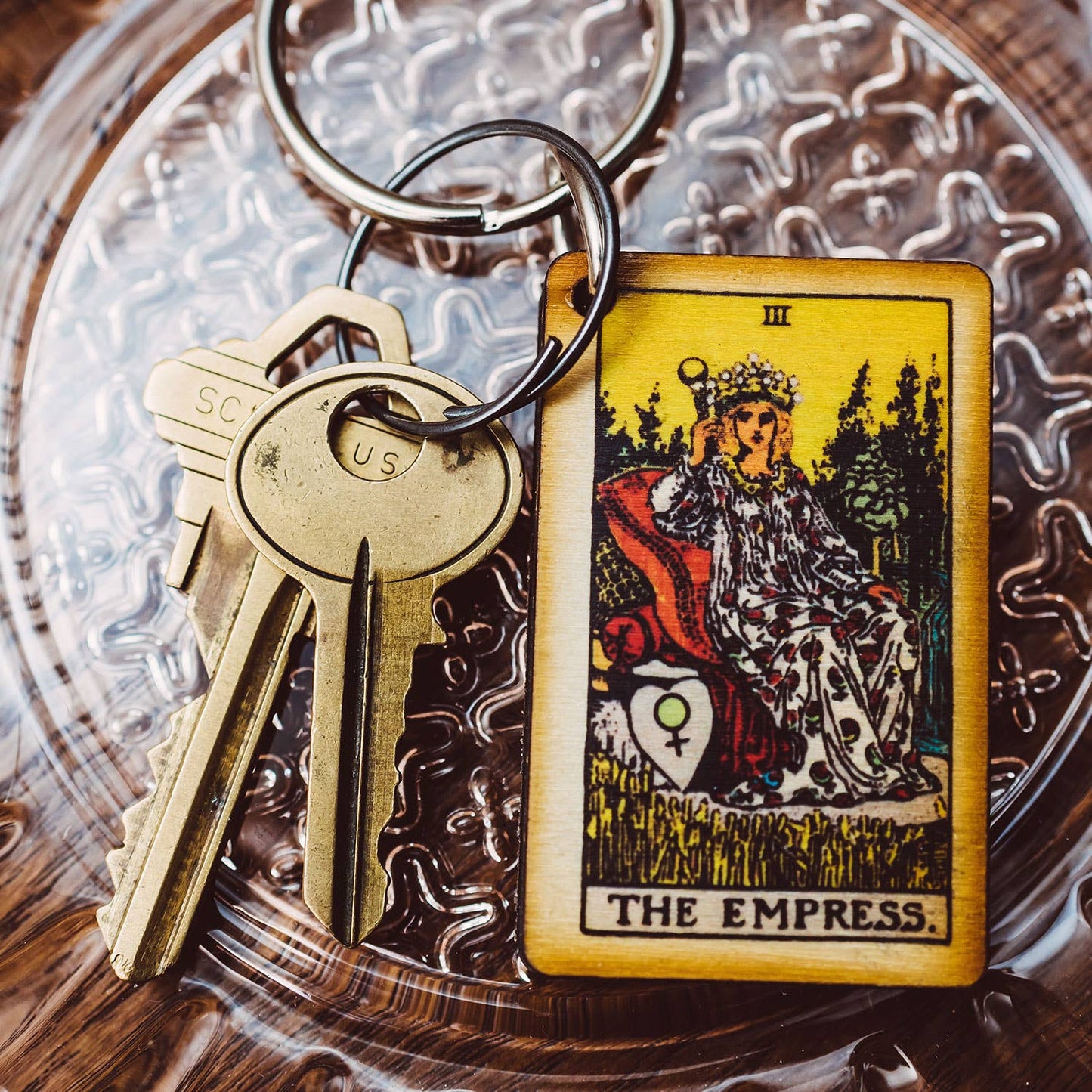 Tarot - The Empress Full Color Wooden Keychain