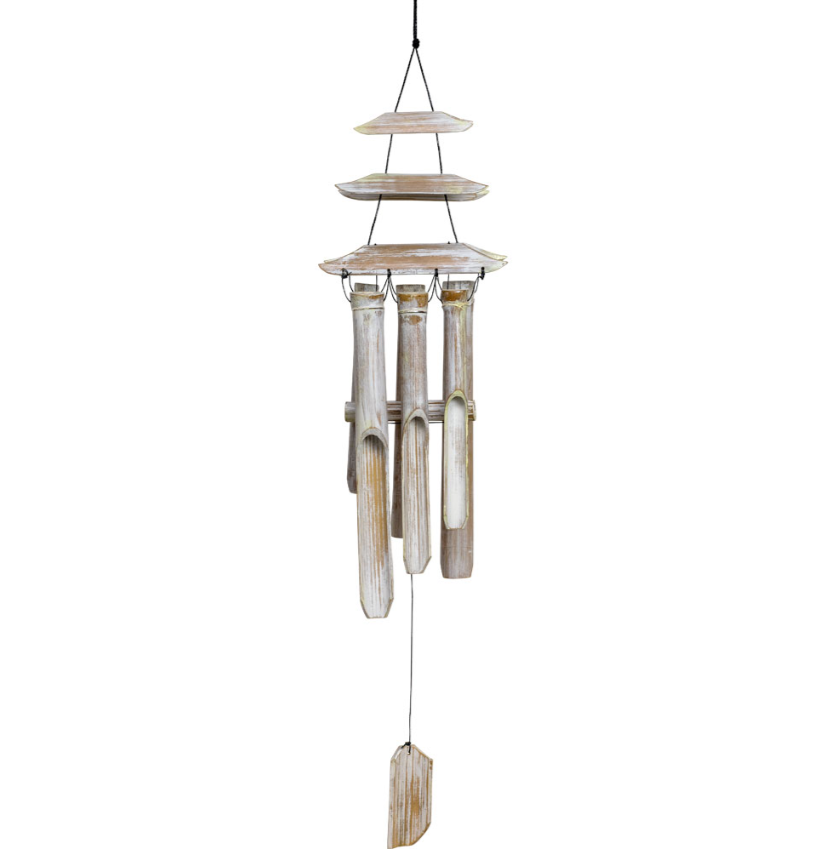 Whitewashed Pagoda Bamboo Windchime
