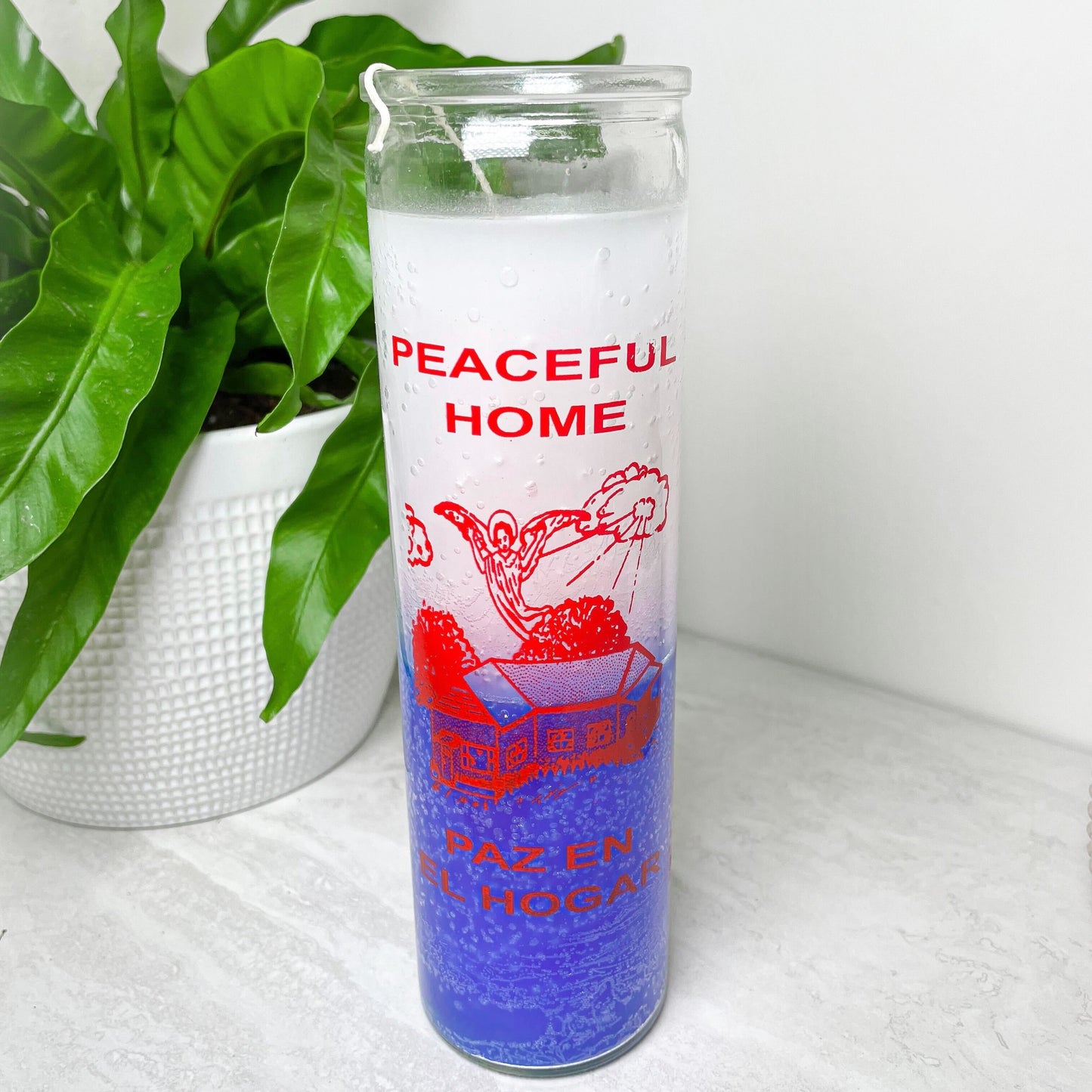 Peaceful Home White/Blue 7 Day Candle