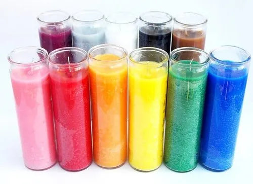 7 Day Candle 8" Glass - Various Colors