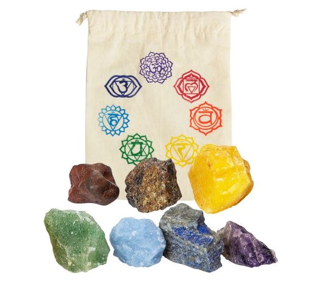 Chakra Balancing Crystals Kit w/ Natural Pouch