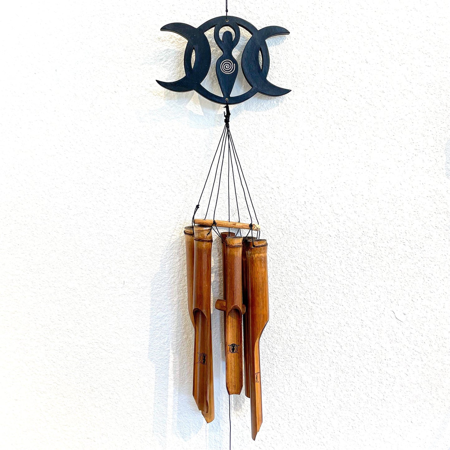 Triple Moon Goddess Bamboo Windchime