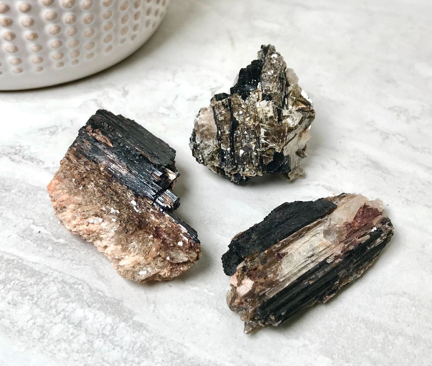 Black Tourmaline with Mica Raw Chunks