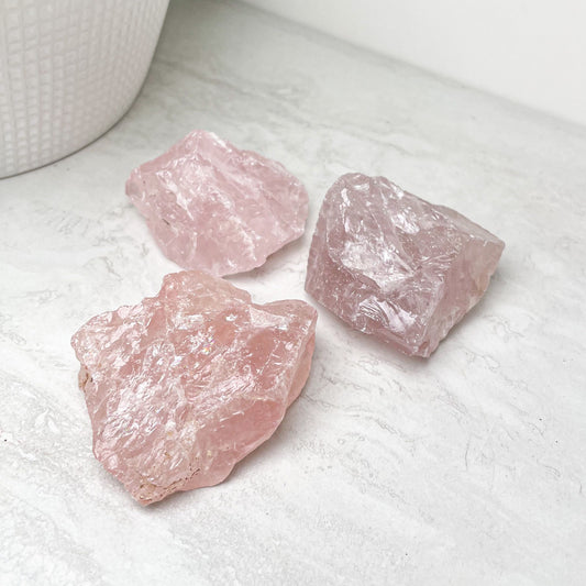 Rose Quartz Raw Chunks 1.5" - 2"