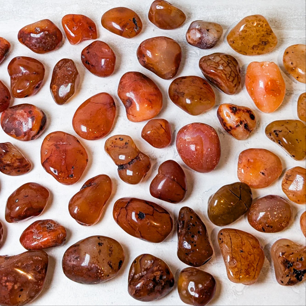 banded carnelian worry stones