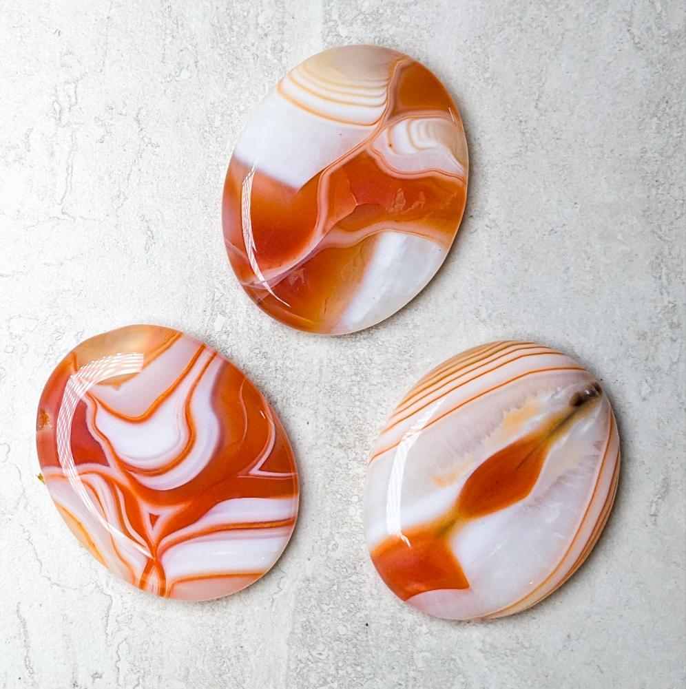 banded carnelian worry stones