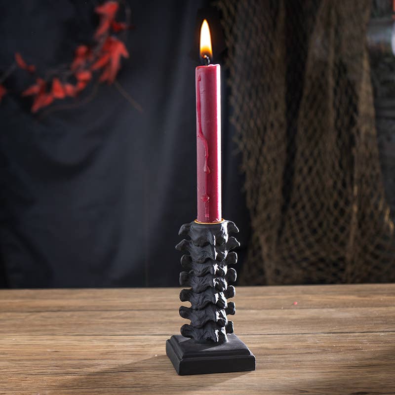 Skull Gothic Vertebrae Candle Holder