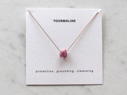 Raw Gemstone Minimalist Necklaces | Various Crystals