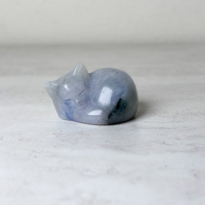 Sleeping Cat Crystal Carving | 1 in