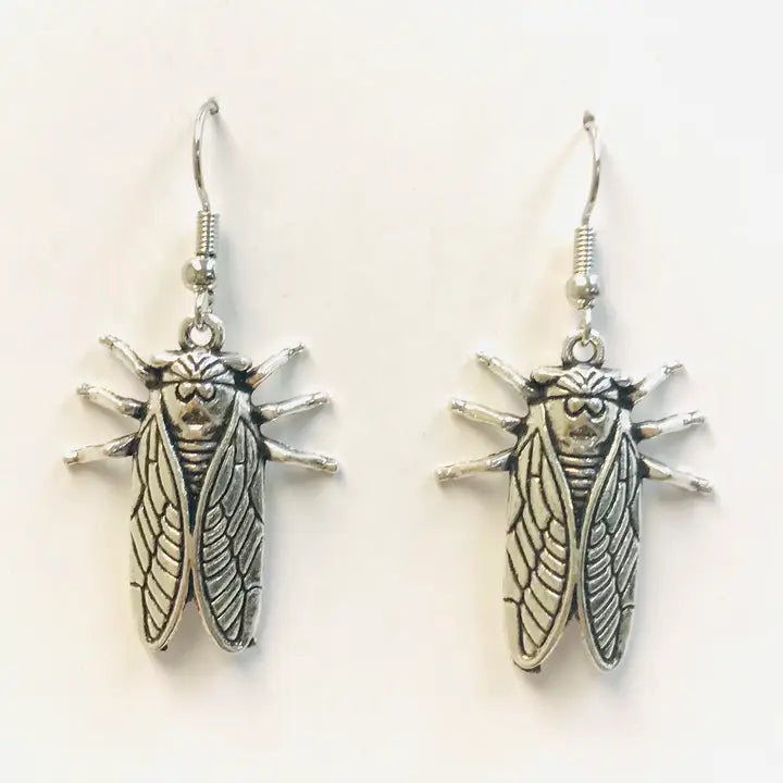Silver Cicada Earrings