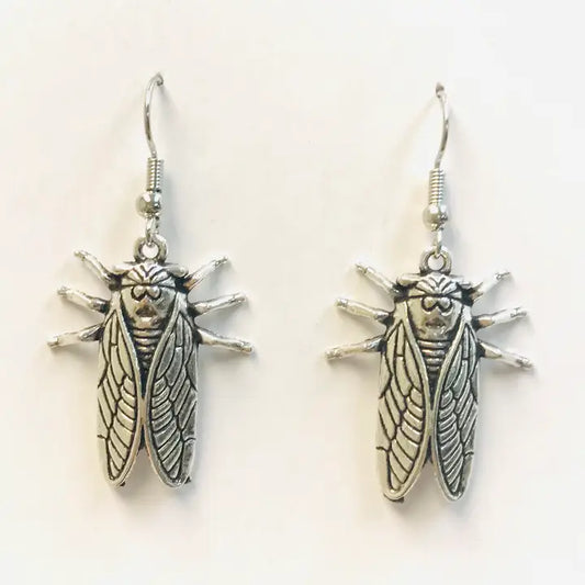 Silver Cicada Earrings