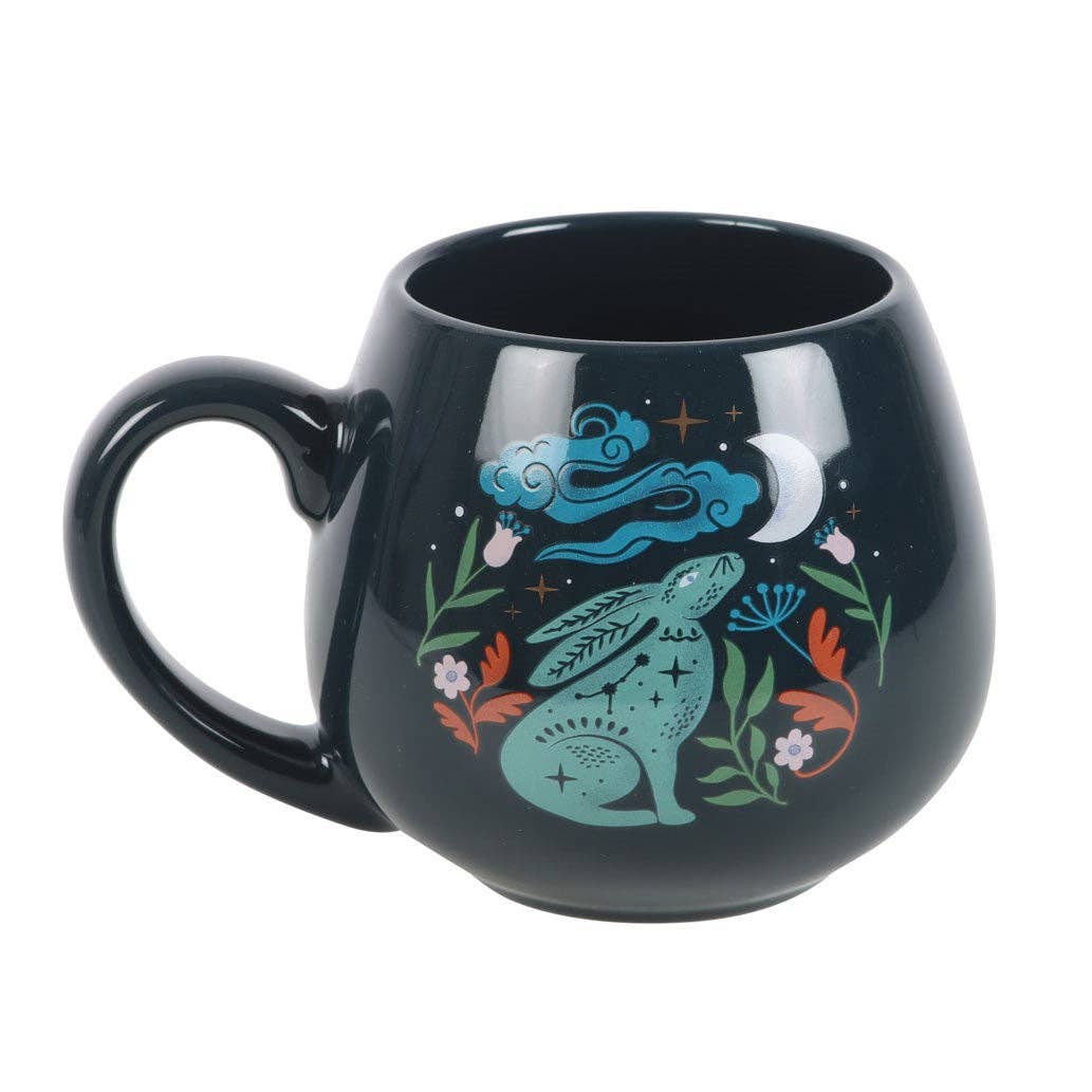 Mystical Midnight Hare Rounded Mug