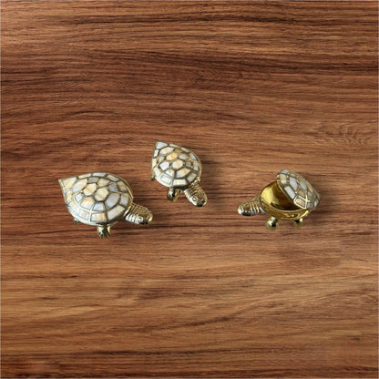 Brass Turtle with Mother of Pearl Inlay | Decorative Box with Secret Compartment