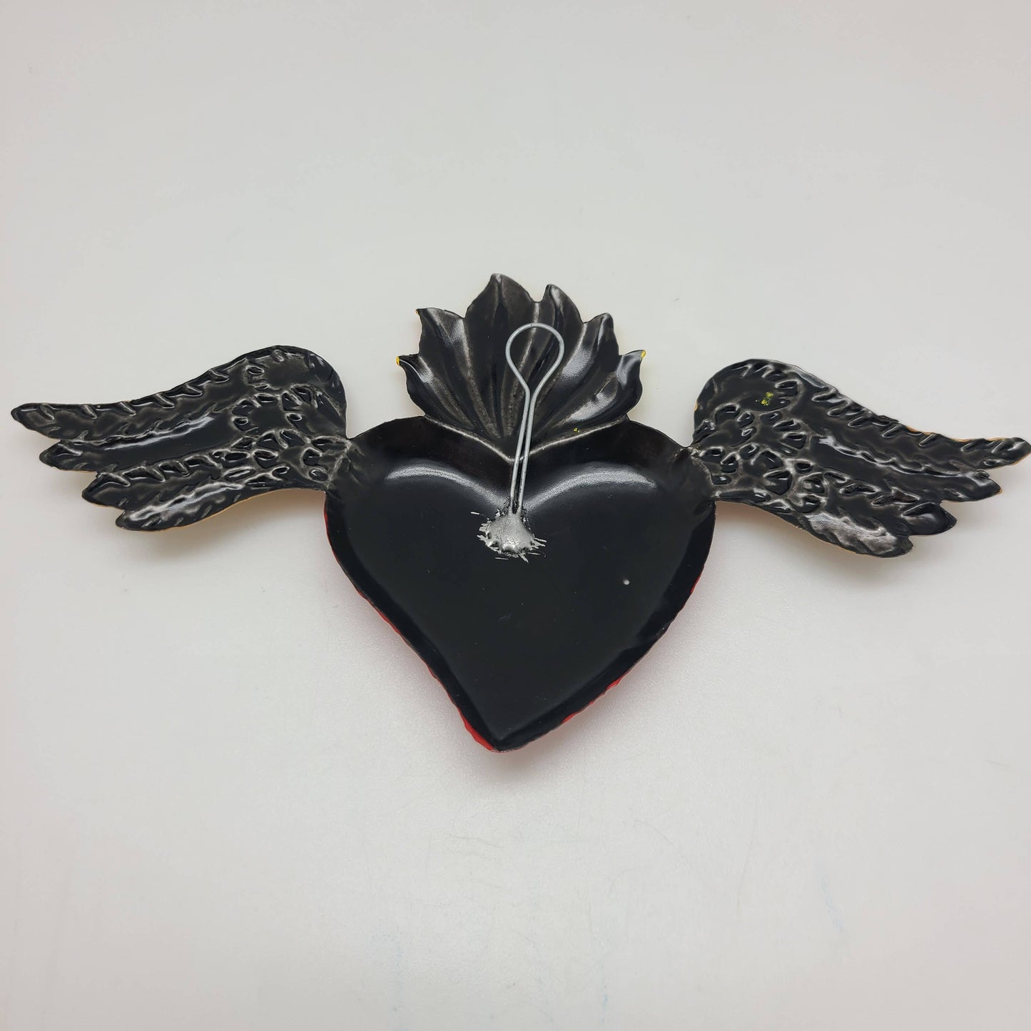 Hand-Painted Tin Heart w/ Wings