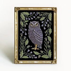 Owl Art Print Folk Decor | Various Sizes