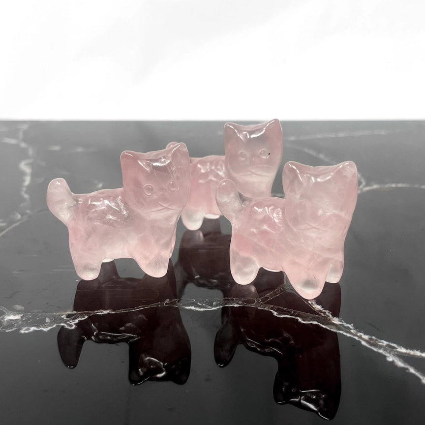 Standing Rose Quartz Kitten