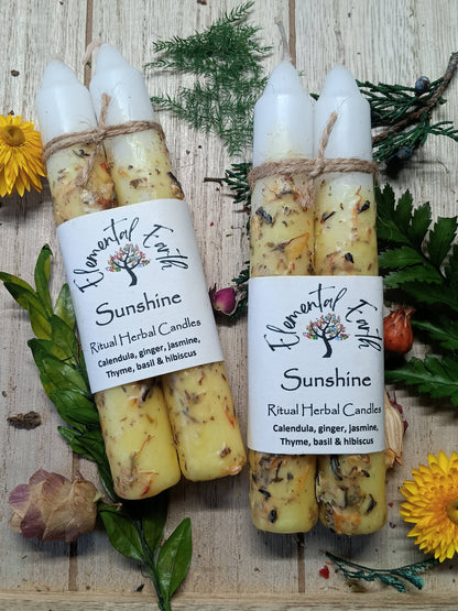 Sunshine Herbal Intention 6 inch Candles