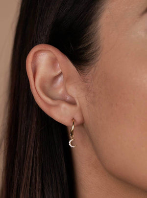 Gold Hoop Earrings - Crescent Moon | Jax Kelly