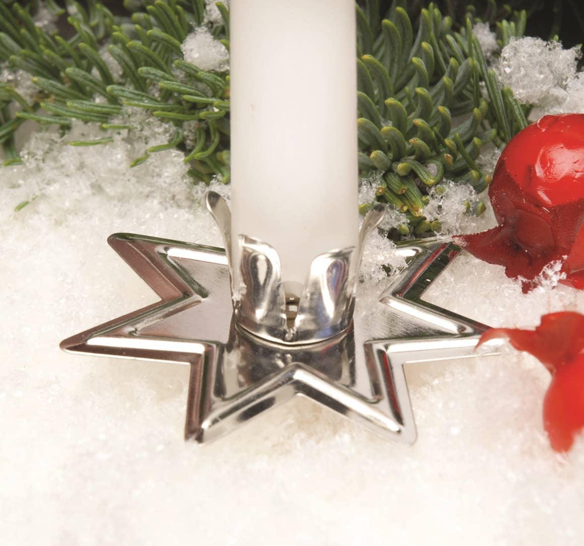 Silver Star Holder for 1/2" dia. Candle-Box of 100