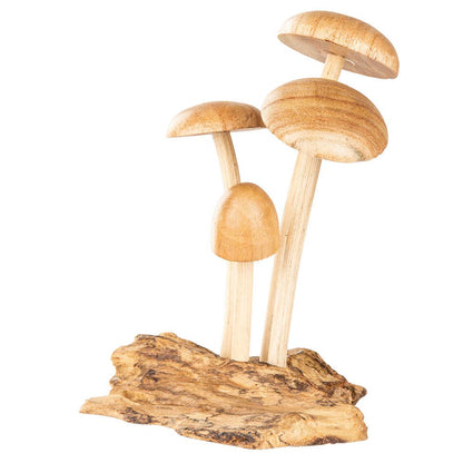 Wooden Mushroom Decor