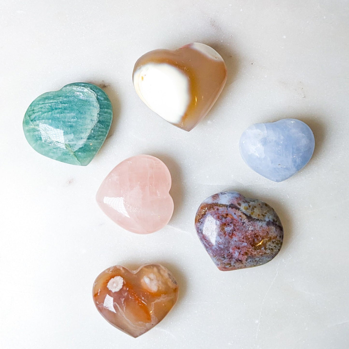 Heart Shaped Crystals | Various Stones + Sizes (POS Only)