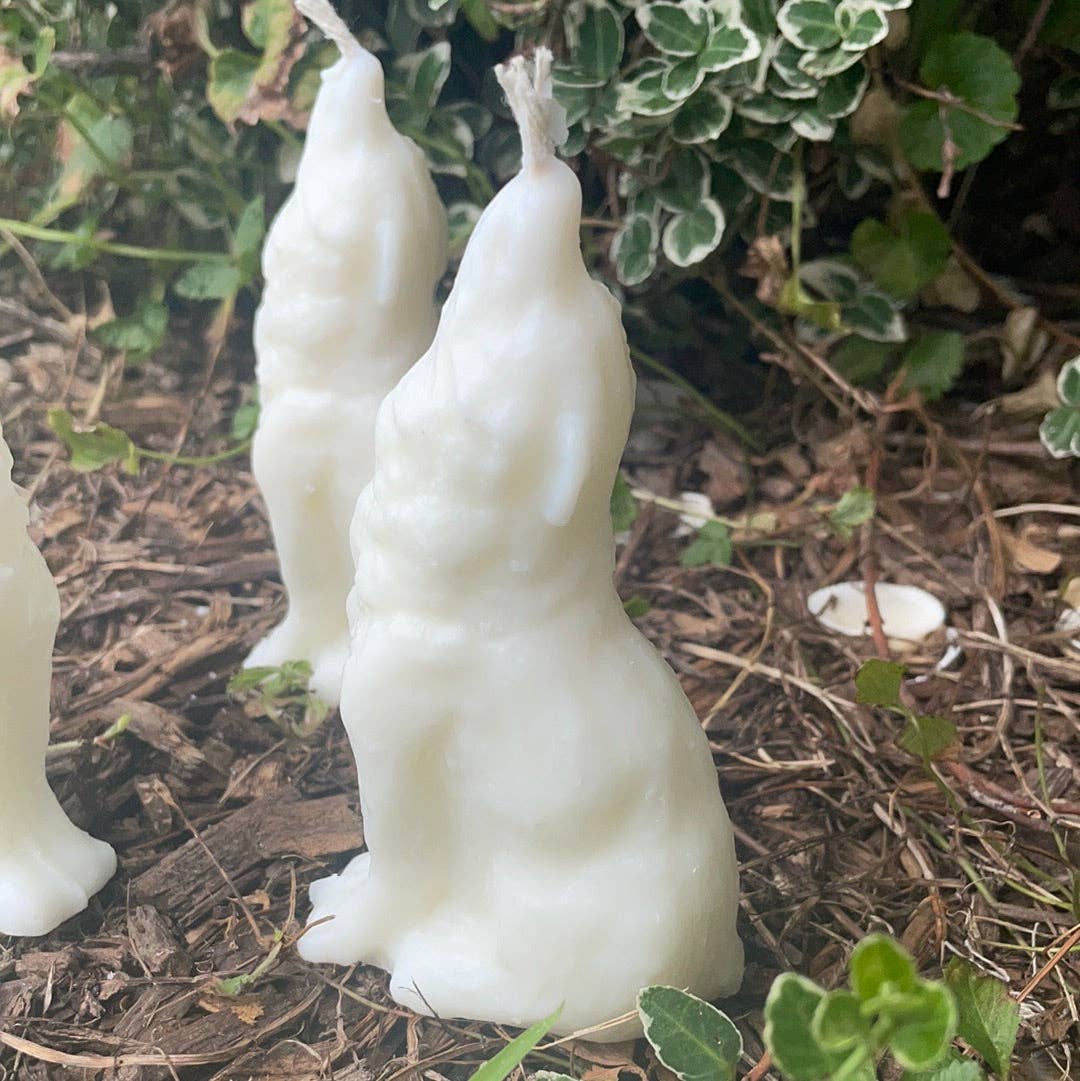 White Wolf Figure Spell Candle