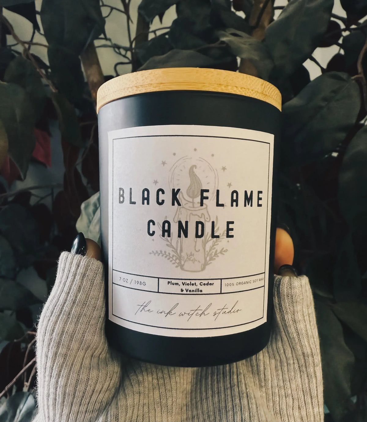 Black Flame organic soy candle by Ink Witch Studio, at Ordinary Magic in Savannah, GA.