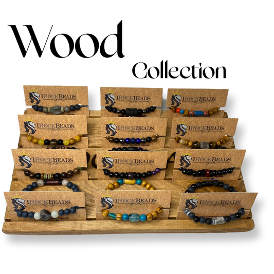 Stretch Wood and Stone Bracelets for Men