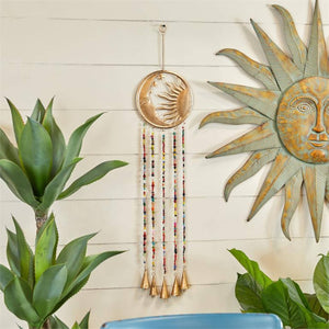 Metal Moon Sun Wind Chime with Bells