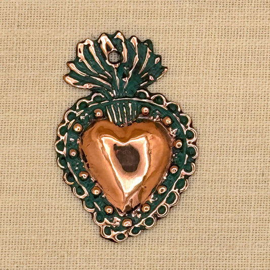 Oxidized Solid Copper Heart Milagros | Various Sizes