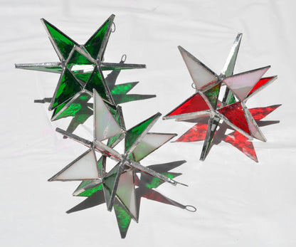 Windowpane Hanging Glass Stars | Assorted Colors