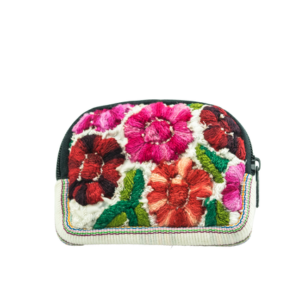Up-cycled Half Moon Huipil Lipstick/Coin/Card Bag - Guatemala: Small