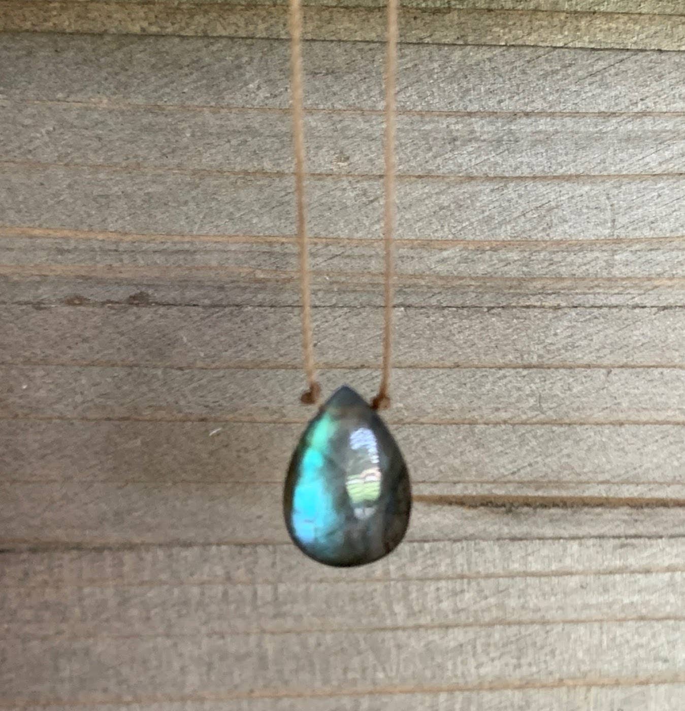 Labradorite Smooth Teardrop Necklace