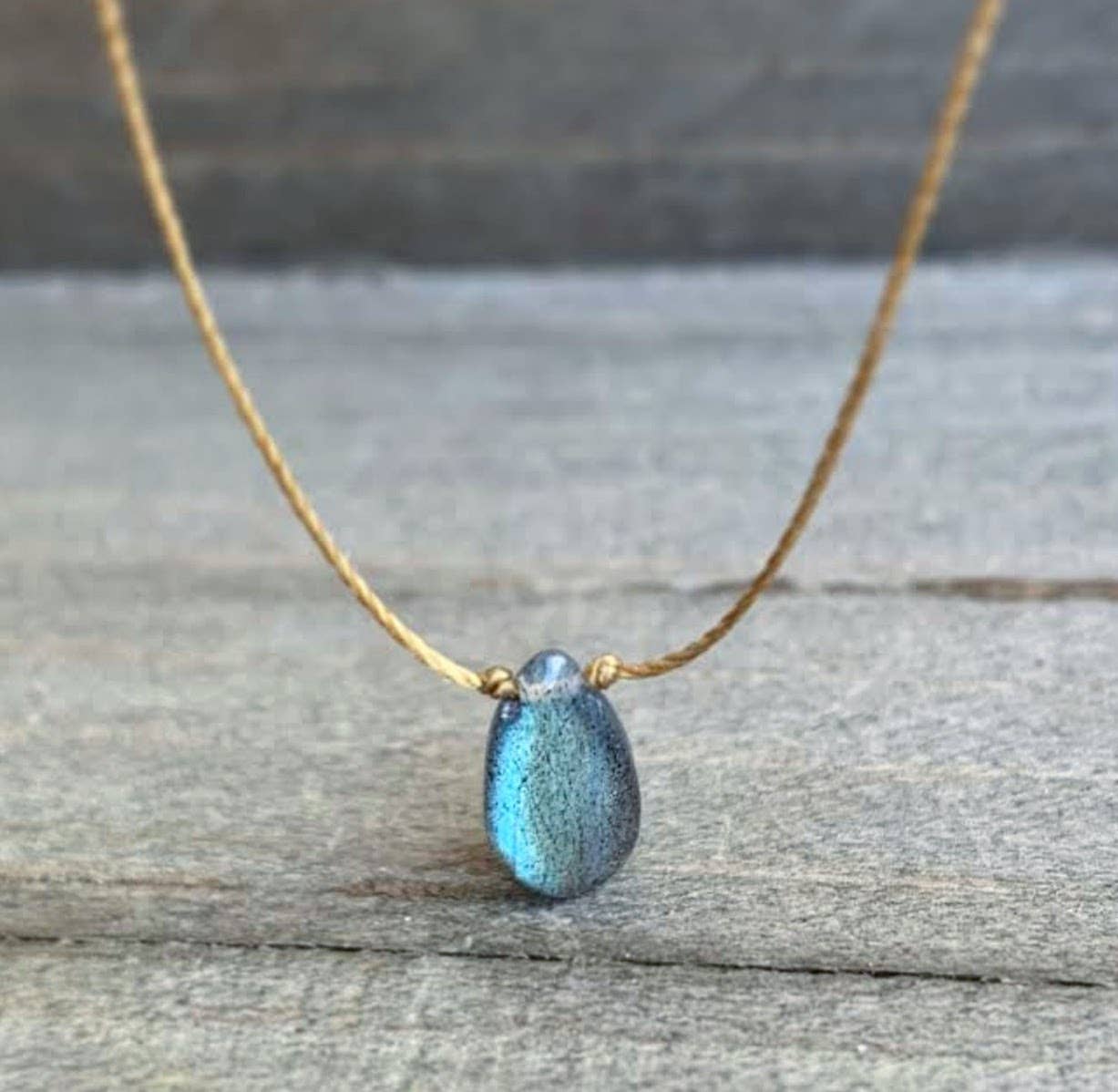 Labradorite Smooth Teardrop Necklace