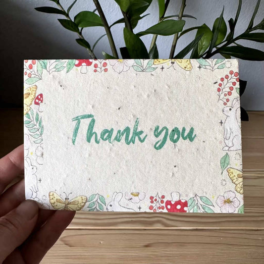 Thank You Greeting Card Plantable Wildflower Herb Seed Card