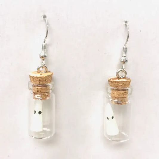 Ghost in a Bottle- Glow In The Dark Earrings