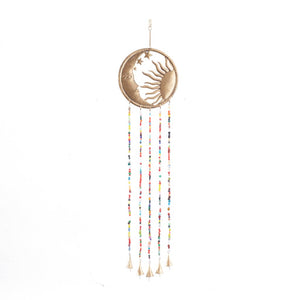 Metal Moon Sun Wind Chime with Bells