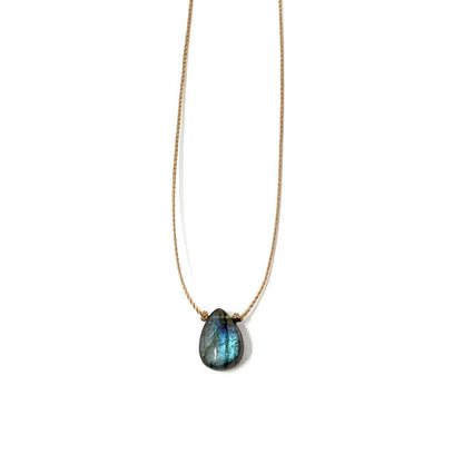 Labradorite Smooth Teardrop Necklace