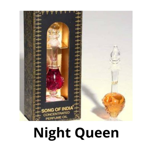 Night Queen Perfume Oil - Fancy Handblown Glass Bottle