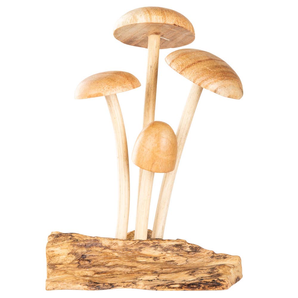 Wooden Mushroom Decor