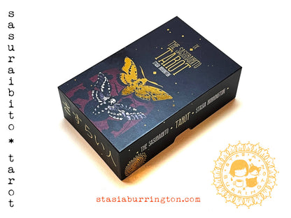 The Sasuraibito Tarot deck in lidded box with card back design, at Ordinary Magic in Savannah, GA.