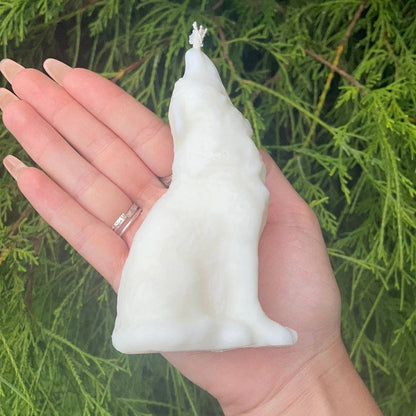 White Wolf Figure Spell Candle