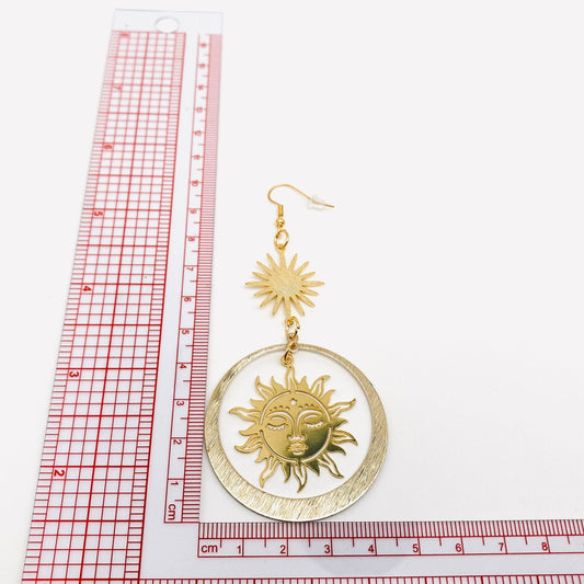 Golden Sun Goddess Bohemian Statement Earrings