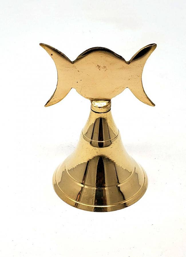 Triple Moon Brass Bell 4" | Ritual Altar Bell