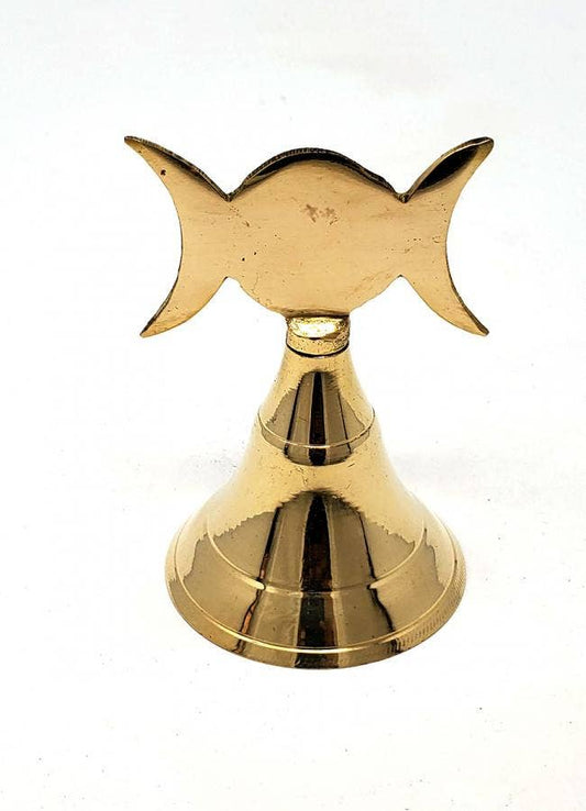 Triple Moon Brass Bell 4" | Ritual Altar Bell