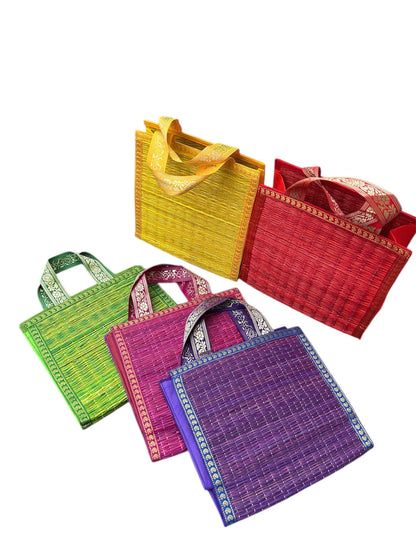 Korai Grass Reusable Bag Gift Bag | Handmade Eco-Friendly Tote from India