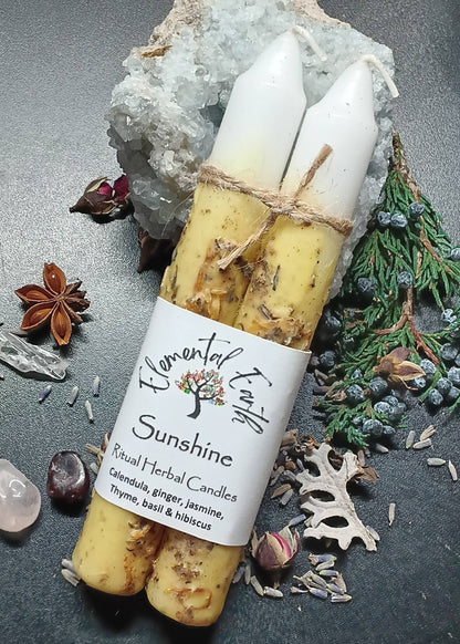 Sunshine Herbal Intention 6 inch Candles