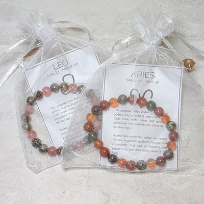 Crystal Zodiac Bracelet | 8mm | Healing Gemstone Bracelets