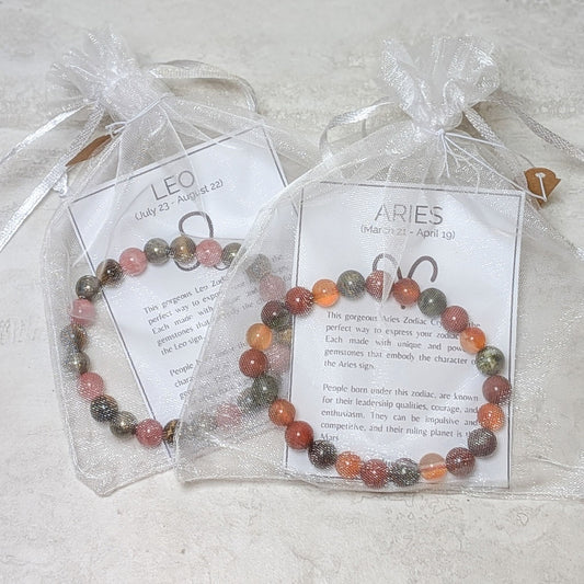 Crystal Zodiac Bracelet | 8mm | Healing Gemstone Bracelets